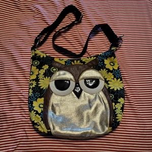 Medium Owl & Flowers Shoulder Bag